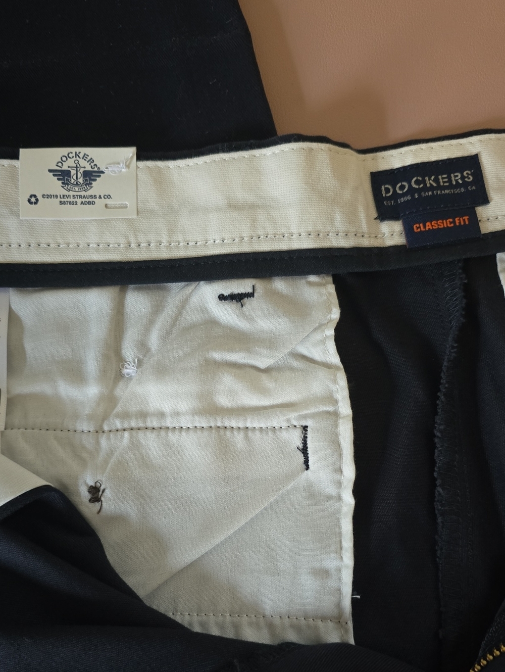Dockers Easy Khaki Classic Fit Pleated Pants - Navy - Picture 4 of 4